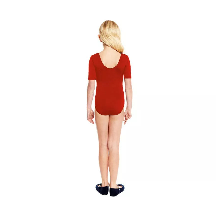 Translation missing: pt-PT.Body o Maillot rojo manga corta para niña