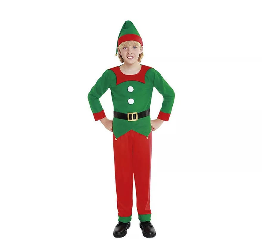Translation missing: pt-PT.Disfraz de Elfo de Navidad Ayudante de Papá Noel para niño
