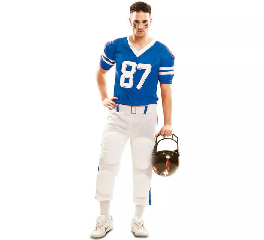 Translation missing: pt-PT.Disfraz de Jugador de Fútbol Americano azul para hombre