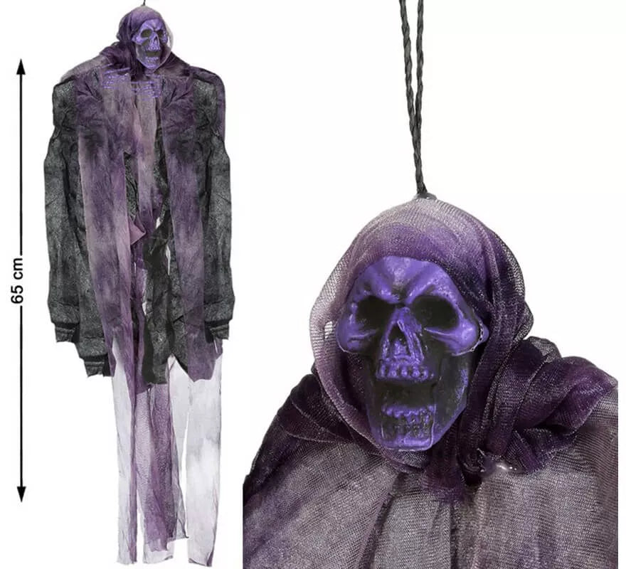 Esqueleto Colgante Morado de 65x35 cm