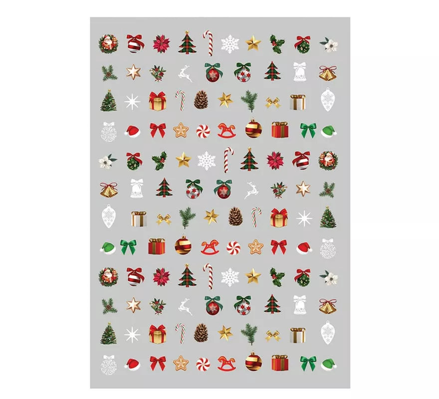 Translation missing: pt-PT.Hoja con Pegatinas para Uñas Navidad de 10x7 cm