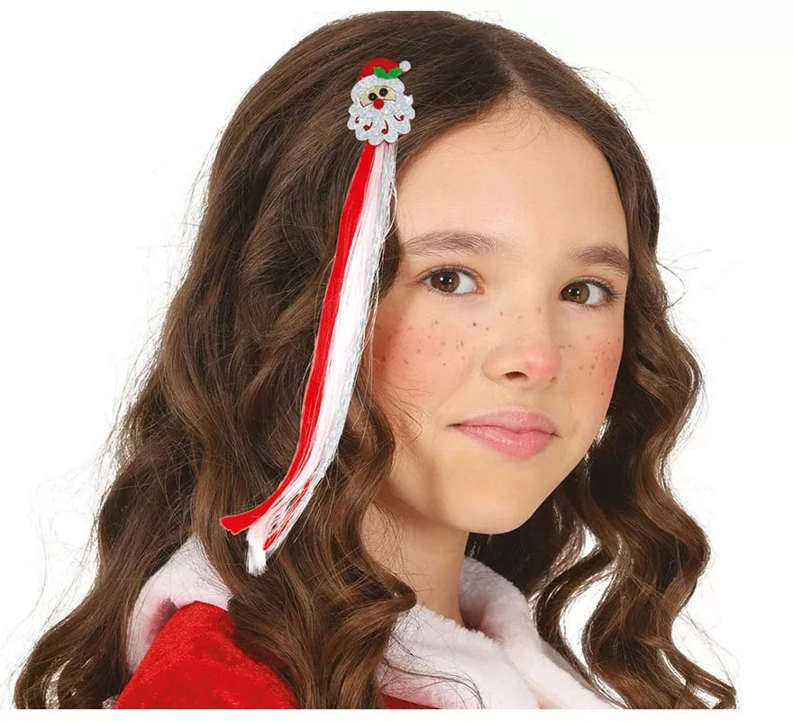 Mechón Papá Noel para cabello infantil de 30 cm