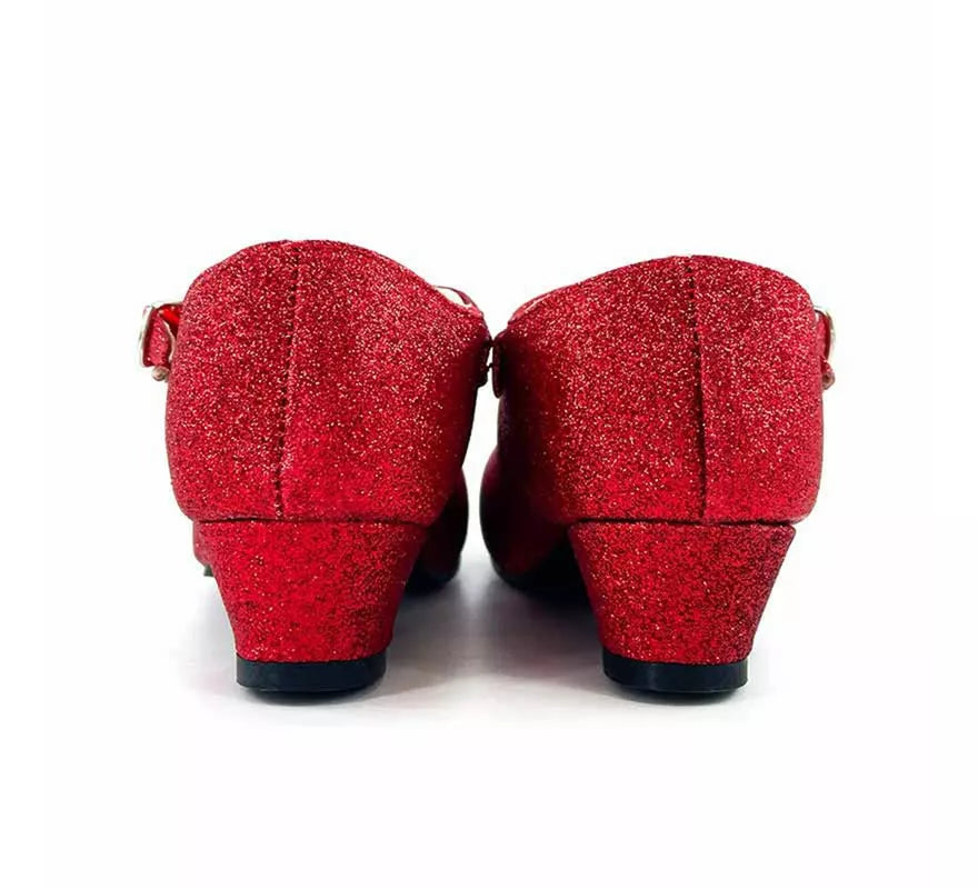 Zapato Sevillana con tacón Rojo Purpurina en números del 22 al 41